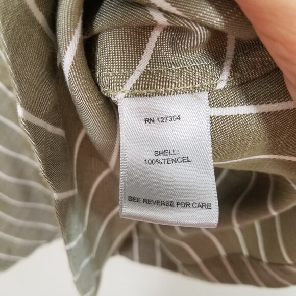 John Mark Tencel Striped Button Up Shirt Top Blouse Size M - Picture 8 of 8
